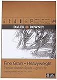 Daler-Rowney Fine Grain Lightly Textured Heavyweight 200gsm A4 Drawing Paper Pad, Glued 1 Side, Acid-free, 30 White Sheets, For Professional Artists & Students