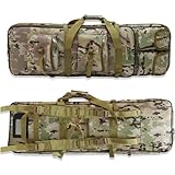 iCover Camo Tactical Rifle Case Carry Bag 1.17m Soft Padded Nylon Fabric with 3 Compartments, 6 Multi-Size Pockets, Backpack & Hand Carry Straps, 2 Year Warranty