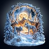Wooden Puzzles for Adults-Snowy Wolf, (260 Pieces, L, 34 * 32.3cm) Wooden Jigsaw Puzzles for Adults, unusual Animal Shape Wood Puzzle, Ideal for Family Games, Birthday Gifts & Home Decor