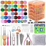 WenYa 200+Pcs Needle Felting Starter Kit, 48 Colours Wool and Felting Pad, Included Tools and Storage Box, DIY Craft Gifts
