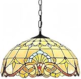 E27 Tiffany Pendant Lamp Deco Lamp Vintage Glass Hanging Lamp Height Adjustable Dining Table Dining Room Kitchen Lamps Retro Pendant Light Hanging Light Bedroom Basement Loft Cafe Bar
