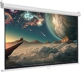 INMOZATA Pull Down Projector Screen, 84" Wall & Ceiling Mounted HD Projection Screen with 4:3 Ratio Matte White Screen for Home School Cinema Theater Outdoor Indoor Public Display (Size:165x124cm)