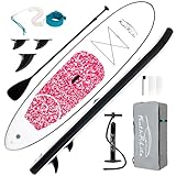 FEATH-R-LITE 10' Inflatable Ultra-Light Stand Up Paddle Board for All Skill Levels Included with SUP, Adj Paddle, Pump, Backpack, Leash