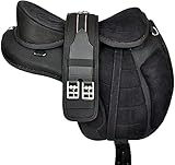 Synthetic Treeless Freemax English Horse Saddle Tack SetBlack 12" to 18" (17" Seat)