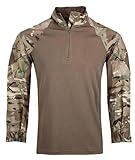 Military Force, MTP British Army Style UBACS Camouflage Pattern, Combat Shirt, Under Body Armour, Tactical Quarter-Zip, Arm Pockets, Quick Dry, Light Weight (XL)