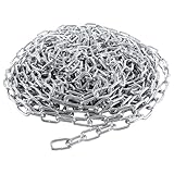 VIDETOL 15 Metres Length 304 Stainless Steel Chain, 4mm Heavy Duty Chain Links, Galvanized Steel Welded Link Chains Lift for Fence Gate, Garage Doors, Swing Chains and Bicycle Security Lock