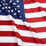 ANLEY EverStrong Series American US Flag 6x10 Foot Heavy Duty Nylon - Embroidered Stars and Sewn Stripes - 4 Rows of Lock Stitching - USA Banner Flags with Brass Grommets 6 X 10 Ft