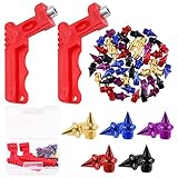 Tanstic 52Pcs 1/4 Inch 5 Colors Carbon Steel Track Spikes Cross Country Spikes with Spike Wrench for Sprint Sports Track and Cross Country Short Running