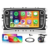 4G+64G Android 13 Car Radio for Ford Focus II C-MAX S-MAX Galaxy II Kuga Mondeo DSP Wireless Carplay Android Auto, Hodozzy 7" 1280P Bluetooth 5.0 Car Stereo GPS WiFi FM/RDS SWC Reverse Camera