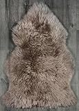Genuine Australian Sheepskin Rug Taupe Brown Sheep Skin Rugs Single Pelt Natural 2ft X 3ft (60 cm X 91.4 cm) | Taupe Sheep Skin Throw
