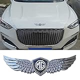 GaNkas Car Front Rear Emblem Metal Wings Styling for MG Emblem TF ZR ZS ES HS EZS Morris 3 GS MG3 5 6 7 Auto Decal Stickers Accessories,Silver Style