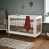 Obaby, Maya Mini ‎Pine Wood Cot Bed, Natural with White