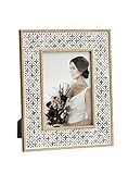 Afuly 7x5 Photo Frames 5x7 Picture Frame Personalised Photo Frame Boho White Picture Frames Wall Frames For Living Room Moroccan Bohemian Decor New Home Gifts Christmas Birthday Family Friend Gifts