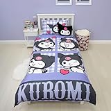 Hello Kitty Officially Licensed Rebel Design Single Duvet Cover Set | Reversible 2 Sided Kuromi Bedding Including Matching Pillow Case | Perfect For Kids Bedroom | Polycotton