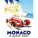 Wee Blue Coo Advert Racing Car Monaco 1937 Grand Prix Art Print Poster Wall Decor 12X16 Inch