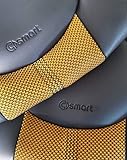 TOPCAR ATHENS | TWO CAR SEAT COVERS | LEATHERETTE & SYNTHETIC | Custom made, Compatible with SMART ROADSTER MODELS | Colour BLACK & BLACK YELLOW
