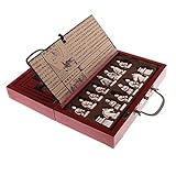 Unbekannt Vintage Chinese Terracotta Warriors 32 Chess Set Wood Table Chess Games Gift AOD