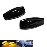 2x Black Smoked Lens Side Indicator Amber LED Marker Repeater Light For Coupe Getz i10 Matrix Terracan Tucson XG Picanto Rio Sportage