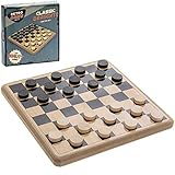 retrogames LP62001 Retro Games | Draughts | 1 Piece-21x21x5 cm Accessory, Cream and Black