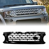 Car Front Bumper Grille Grill Mesh Cover For Land Rover Discovery 4 LR4 2010-2013 Gloss Black