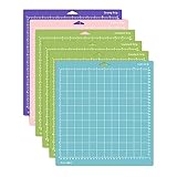 [6 Pack] Cutting Mat (12x12) Inch for Cricut Maker and Explore Cutting Machines, Light/Standard/Grip/FabricGrip Cut All The Essentials, from Delicate Paper to Heavier Specialty Materials