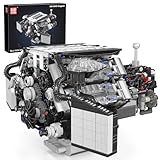 Mould King 10230 Technik W12 Engine Construction Kit, Clamping Blocks, Engine Car Engine Building Blocks, Includes Battery Box, Gift for Adults and Teenagers (871 Pieces)