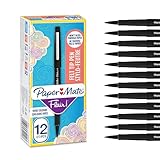 Paper Mate Flair Felt Tip Pens | Medium Point (0.7 mm) Writing Pens | Black Pens | For Writing, Drawing & Sketching | 12 Count