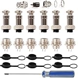 Aviation Connector 2 Pin, GX16 GX16-2 2P 16MM Thread Male Female Wire Panel Metal Connector Plug 5A 200V Circular Aviation Chassis Mount Socket with Waterproof Caps