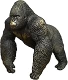 Decorative Silverback Mountain Gorilla Statue, Wildlife Resin Ornament, Black