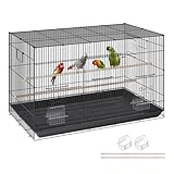 VEVOR 30 inch Bird Cage, Metal Large Parakeet Cages for Cockatiels Small Parrot Budgies Lovebirds Canaries, Pet Bird Cage with Rolling Stand and Tray