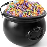 JOYIN Large Halloween Black Cauldron 7.5''/ 19cm, Halloween Candy Cauldron, Candy Kettle, Pot and Bucket, Black Witch Cauldron Candy Holder, Halloween St. Patricks Party Favor Decoration