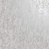 Industrial Textured Metallic Wallpaper Grey Silver Stone Concrete YöL