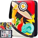 Card Binder for Pokemon 480 Pocket, PU Leather 4 Pocket Trading Card Binder with Zip. Card Folder Book with 60 Pages, Card Holder Album