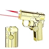 Multi-Functional Foldable Windproof Lighter, 2 In 1 Refillable Butane Gas Lighter, Multi-Purpose Windproof Jet Red Flame Lighters, Suitable For Barbecue, Candles, Outdoor Camping (Gold)