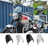 Motorcycle T 100 T 120 Wind Deflectors Windshield fits for T-riumph Bonneville T100 T120 2017 2018 2019 2020 2021 2022 Front Fairing Windscreen Fly Screen Parebrise Visor Protector (Black)