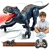 Sunrad Remote Control Dinosaur Toys for Kids 3 4 5 6 7 8+, Electronic RC Robot Dinosaur with Spray & Light & Roar, Realistic Walking T-Rex Toys Birthday for Boys Girls