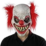 PARTYGEARS Realistic Clown Mask - Latex Creepy Scary Joker Mask for Kids & Adults