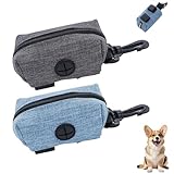 2 PCS Poo Bag Holder, Dog Poop Bag Holder, Poo Bag Dispenser, Poo Bag Holder for Dogs Lead, Dog Poop Bags Dispenser for Leashes, Portable Poop Bags Holders with Magic Tape for Walking Running