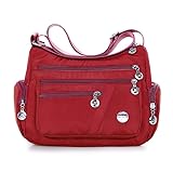 Gladdon Crossbody Bags for Women Casual Handbags & Shoulder Bags Nylon Tote Bag Lightweight Waterproof Messenger Bag Anti Theft Bag Red