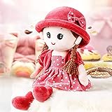 XINCHIA Plush Stuffed Rag Dolls Cute Soft Cartoon Rag Doll with Detachable Hat Skirt Companion Fairy Dolls Beautiful Table Decoration Plush Doll Fairy Tale Doll Ornament for Birthday Party