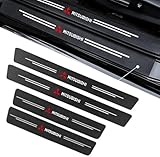 4 PCS Door Sill Bumper Protective Film for Mitsubishi Space Star 2023 2022 2021 2020 2019, Car Door Sill Protector Carbon Car Sill Protectors Strips Threshold Protection Sticker,B