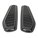Carbon Fiber Style Car Air Flow Intake Decorative Scoop Bonnet Vent Hood Cover - Universal, 2pcs