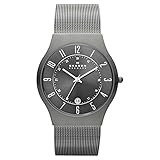 Skagen Watch for Men Sundby Titanium, Three Hand Date Movement, 37 mm Charcoal Titanium Case with a Stainless Steel Mesh Strap, 233XLTTM