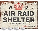 Vintage WW2 Air Raid Shelter Metal Sign Poster | Vintage Retro Wartime Tin Plaque for Man Cave, Garage, Bar or Shed | Collectible British Memorabilia & Gift for History Lovers