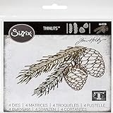 Sizzix Thinlits Die Set 4 Pack 664228 Pine Branch by Tim Holtz, Paper, One Size