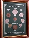 Framed 1953 British Coin Gift Set (Vintage 72nd Birthday Year of Birth or Wedding Anniversary Present)