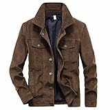 Men's Corduroy Jacket Retro Workwear Jacket Bomber Casual Windbreaker Sports Jacket Cargo Outwear Padded Jacket Warm Travelling Walking Military Winter Cotton Coat Classic Autumn UK