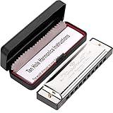 Anwenk Harmonica Key of C 10 Hole 20 Tone Diatonic Harmonica C with Case for Beginner,Students, Kids Gift (Silver)