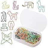 Mr. Pen Animal Shaped Paper Clips - 30 pcs, Assorted Colors, Fun & Cool Kids Paper Clips