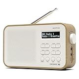DAB/DAB+ & FM Portable Digital Radio | Simple Controls | Dual Alarms & Sleep Timer | Battery & Mains Powered (4x”AA”) | Bluetooth | Perfect for Home, Office or Outdoors | AZATOM Desire X2 (Oak)